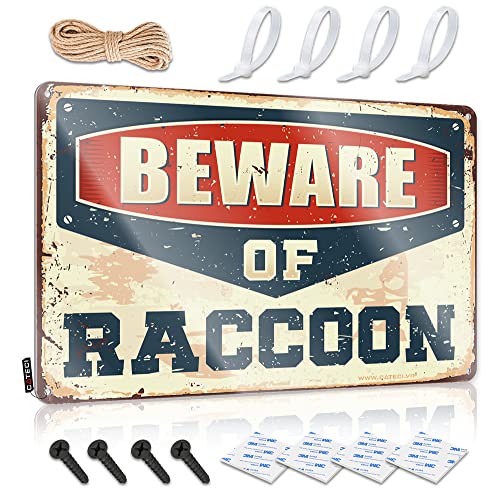 KSXS Lustiges sarkastisches Metall-Blechschild für Badezimmer, Vorsicht vor Waschbär, lustiges Männerhöhlenschild, Barzubehör für Männerhöhle, 20 x 30 cm von KSXS