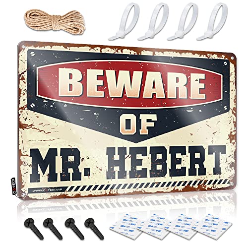KSXS Man Cave Signs and Decor Beware of Mr. Hebert Blechschild Warnschild Lustiges Bierschild (20 x 30 cm) von KSXS
