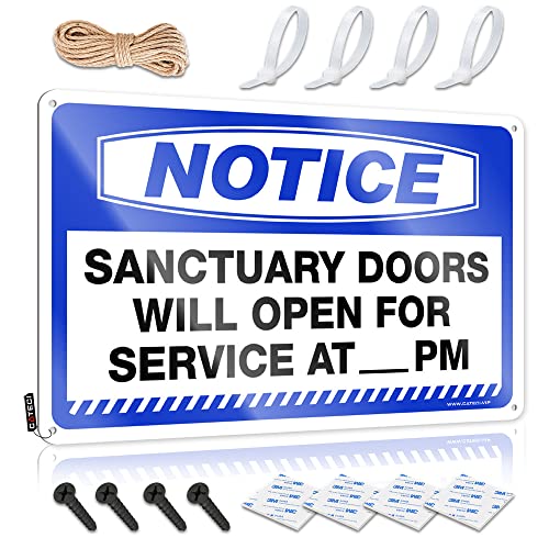 KSXS Retro Signs Notice Sanctuary Doors Will Open for Service at_ Pm Blechschild Männerhöhle Bar Metallschilder Vintage lustig (30 x 40 cm) von KSXS