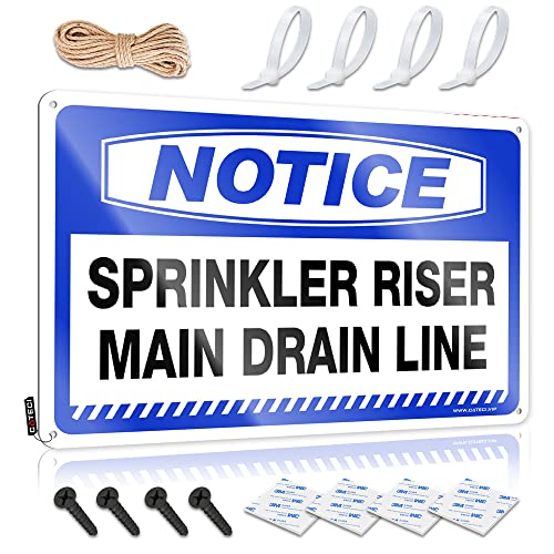 KSXS Schlafzimmer-Türschild, Hinweis Sprinkler-Erhöhung, Hauptablauflinie, Blechschild, kleines Metall-Blechschild für Zuhause, Bar, Wand (20 x 30 cm) von KSXS
