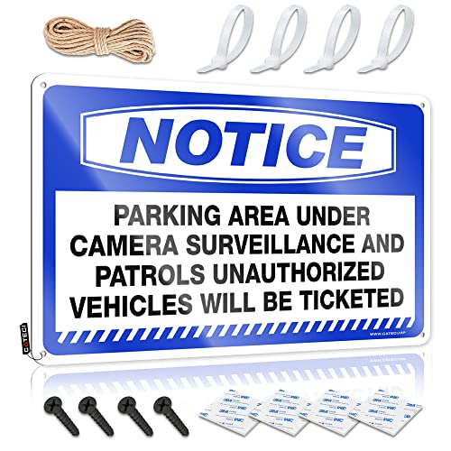 KSXS Will Be Ticketed Blechschild zum Parken unter der Kamera, Überwachung und Patrouillen von nicht autorisierten Fahrzeugen Will Be Ticketed Blechschild für Zuhause, Bar, Wand, von KSXS