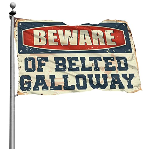 Kleine Flaggen "Beware Of Belted Galloway", Sommerdekoration für Zuhause, Flagge für Schlafzimmer (60 x 90 cm) von KSXS