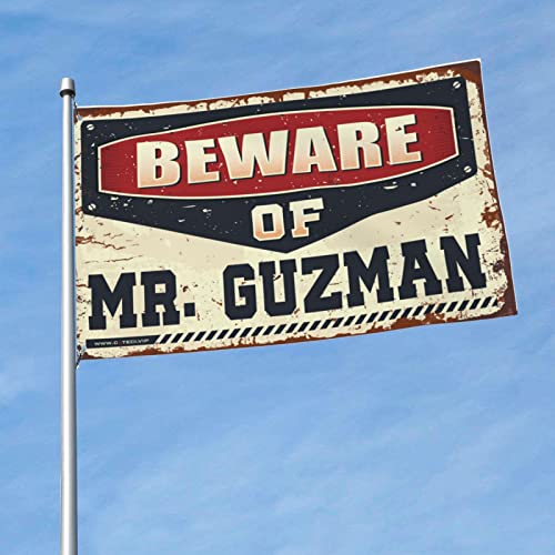 Kleine Flaggen "Beware Of Mr. Guzman", Sommerdekoration für Zuhause, Flagge für Schlafzimmer (120 x 180 cm) von KSXS