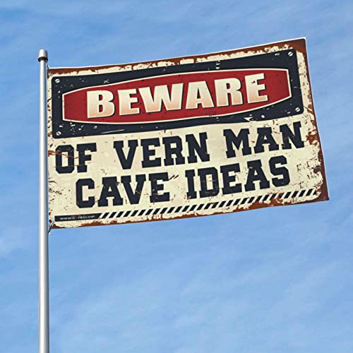 Kleine Flaggen mit Aufschrift "Beware Of Vern Man Cave", Sommerdekorationen für Zuhause, Flagge für Schlafzimmer (120 x 180 cm) von KSXS