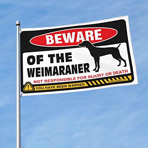 Lustige Flaggen "Beware Of Weimaraner", für Jungen, Schlafzimmer, Dekoration, Bootsflagge (120 x 180 cm) von KSXS