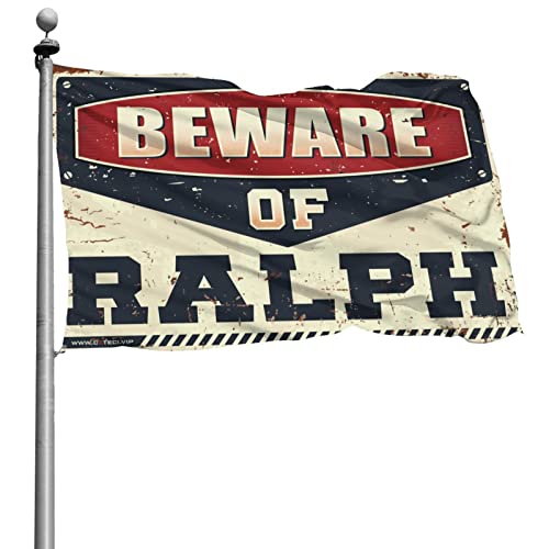 Lustige Flaggen für Zimmer, Teenager, Mädchen, Vorsicht vor Ralph-Flagge, Flaggen für Zimmer, Teenager, Mädchen, Männerhöhlenregeln (60 x 90 cm) von KSXS