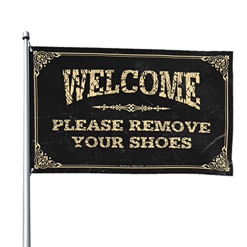 Lustige Flaggen für das Studentenwohnheim, Aufschrift "Welcome Please Remove Your Shoes", Herrenzimmer-Dekoration (30 x 45 cm) von KSXS