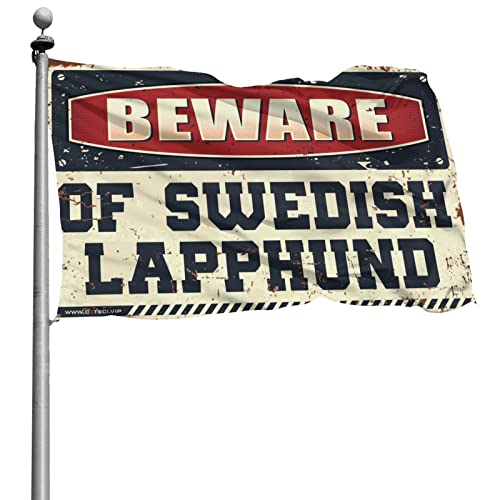 Lustige Gartenflaggen, Vorsicht vor schwedischen Lapphund-Flaggen, für Jungen, Bierdekorationen für Männerhöhle, 152 x 244 cm Lustige Gartenflaggen, Vorsicht vor schwedischen Lapphund-Flaggen, für Jungen, Bierdekorationen für Männerhöhle, 152 x 244 cm von KSXS