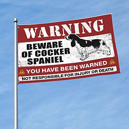 Lustige Outdoor-Dekoration, Vorsicht vor Cockerspaniel-Flagge, Ehemann, Geschenke, Hinterhof-Dekoration (30 x 45 cm) von KSXS