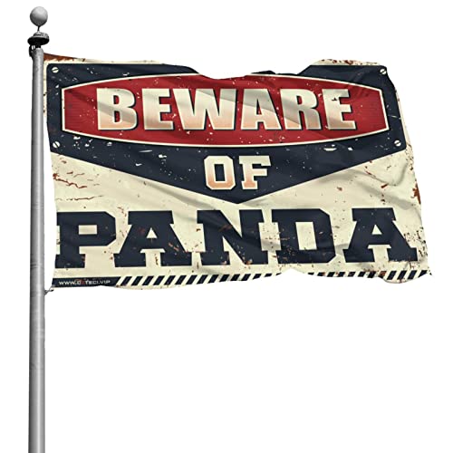 Lustige Poster für Studentenwohnheim, Vorsicht vor Panda-Flagge, Außendekoration für Hofflagge für Zimmerleute (30 x 45 cm) von KSXS