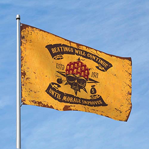 Lustige Raumflaggen "Beatings Will Continue Until Morale Improves", Flagge, Hof-Ornamente, für den Außenbereich, lustige Wandflaggen (152 x 244 cm) von KSXS