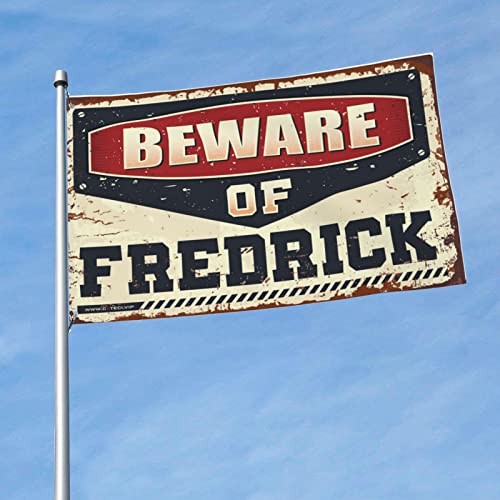 Lustige Terrassendekoration, Vorsicht vor Fredrick-Flagge, Außendekoration für Hoftür, Dekoration (60 x 90 cm) von KSXS