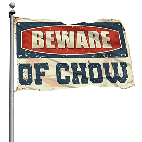 Lustige Wohnheim-Flaggen, "Beware Of Chow", coole Poster für Jungs, Outdoor-Dekoration (60 x 90 cm) von KSXS