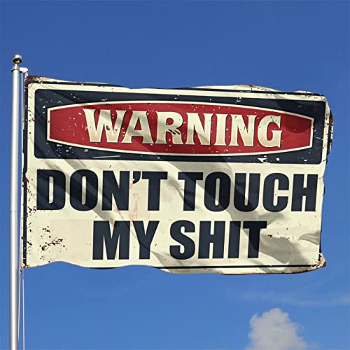 Lustige Wohnheim-Flaggen mit Aufschrift "Warning Don'T Touch My Flag", coole Poster für Jungs, Outdoor-Dekoration (30 x 45 cm) von KSXS