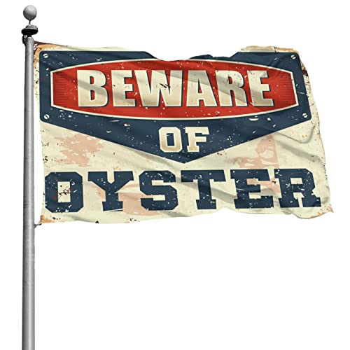 Lustige Zimmerflaggen für die Männerhöhle mit Aufschrift "Beware Of Oyster" für Schlafzimmer, lustig, 120 x 180 cm von KSXS