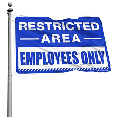 Männerhöhlen-Dekoration und Zubehör, Schild mit eingeschränktem Bereich, nur für Mitarbeiter, Windsäcke, Outdoor-Flaggen für draußen (60 x 90 cm) von KSXS