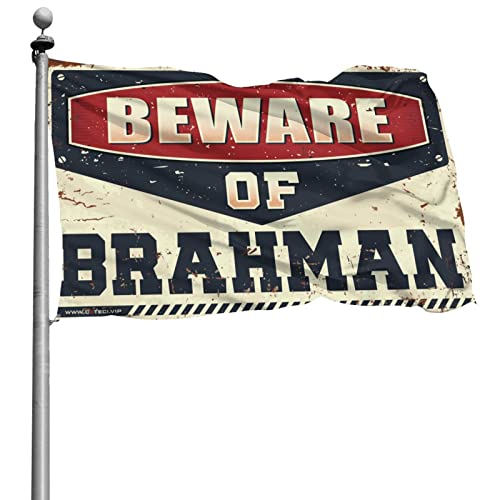 Man Cave Rules Beware Of Brahman-Flagge, coole Gartenflagge für Mädchenzimmer (152 x 244 cm) von KSXS