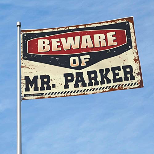 Man Cave Rules Beware Of Mr. Parker Flagge, Dekoration für Schlafzimmer, Outdoor, Flaggen, dekorativ, 60 x 90 cm von KSXS