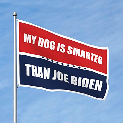 Men Decor My Dog Is Smarter Than Biden, Flaggenflaggen für Männerhöhle, Gartenflaggenständer (120 x 180 cm) von KSXS