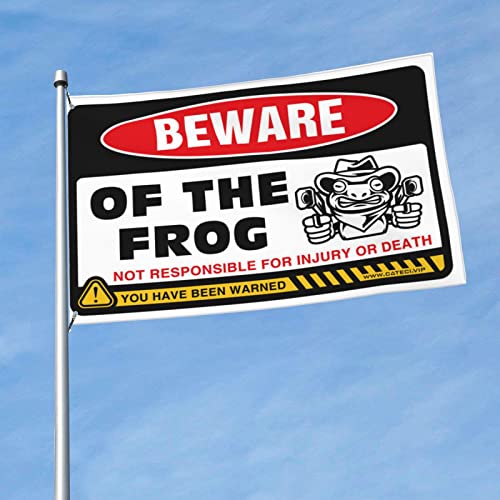 Poster für Studentenwohnheim, Vorsicht vor Frosch, Flagge, Poolsachen, Landdekoration für Zuhause (152 x 244 cm) von KSXS