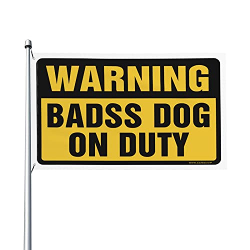 Poster für Studentenwohnheim, Warnbadass, Hund im Dienst, Flagge, Poolzubehör, Landdekoration für Zuhause (152 x 244 cm) von KSXS