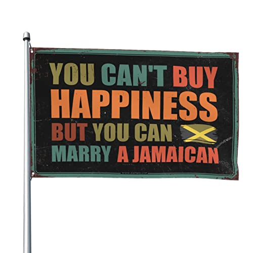 Raumdekor-Flaggen, "You Can't Buy Happiness But You Can Marry A Jamaican Flagge", Männerhöhle, Möbel, Heimdekoration für Männer (60 x 90 cm) von KSXS