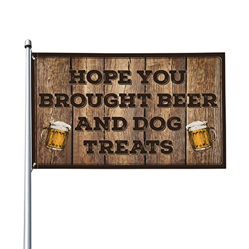 Raumflaggen für Teenager, Hoffnung, Sie haben Bier und Hundeleckerlis mitgebracht, Flagge, Männerhöhle, Dekoration, Poolzubehör (60 x 90 cm) von KSXS