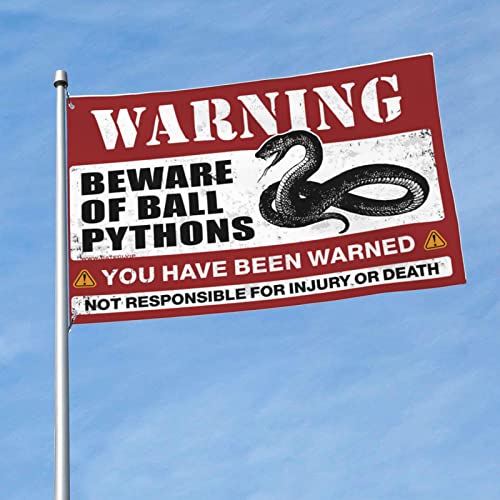 Schild mit Aufschrift "Beware Of Ball", Pythons-Flagge, lustiges Geschenk für Boss, Jungen, Schlafzimmer-Dekoration (120 x 180 cm) von KSXS