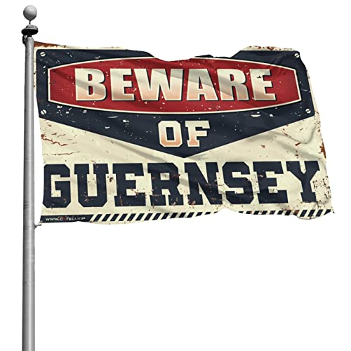 Sport-Bar-Dekoration, Vorsicht vor Guernsey-Flagge, coole Sachen für Jungen, Hinterhof-Dekoration (120 x 180 cm) von KSXS