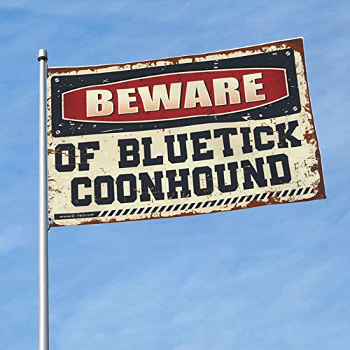 Sportbar-Dekoration, Vorsicht vor Bluetick Coonhound-Flagge, coole Sachen für Jungen, Hinterhof-Dekoration (152 x 244 cm) von KSXS