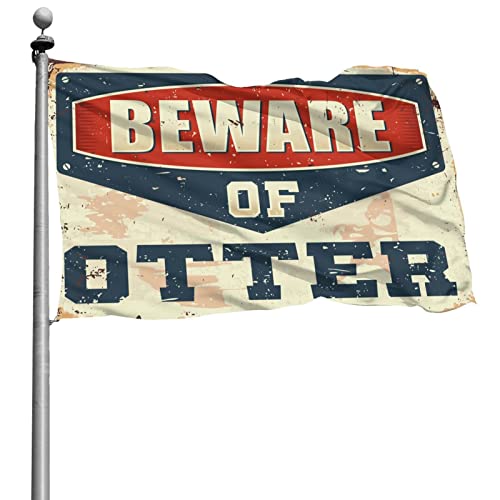 Sportbar-Dekoration, Vorsicht vor Otter-Flagge, coole Sachen für Jungen, Hinterhof-Dekoration (152 x 244 cm) von KSXS