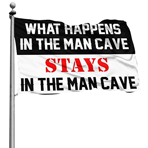 Wohnheim-Dekoration, Motiv: "What Happens In The Man Cave Stays In The Man Cave", Herbstdekoration, Outdoor-Heimdekoration, Herren (60 x 90 cm) von KSXS
