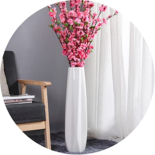 KSYGINXD Weiße Bodenvase, 61 cm hoch, dekorative große Keramikvase für Wohnzimmer, hoher Blumenhalter für Heimdekoration, getrocknete Blumenarrangement, Einweihungsbüro von KSYGINXD