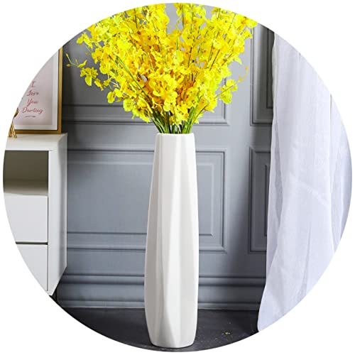 Weiße 71,1 cm hohe Bodenvase, extra große dekorative KeramikBlumenvase, stabile Unterseite, breite Vase, Mund, für getrocknete Blumenarrangement, WohnzimmerDekor, Einweihungsbüro von KSYGINXD