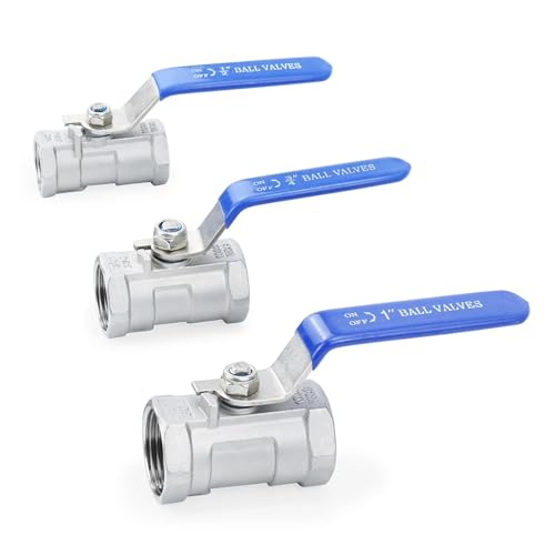 2 PCS/3 PCS 1/4 "3/8" 1/2 "3/4" 1 "1-1/4" BSP Innengewinde 304 Edelstahl Einteiliges 1P Ball Ventil DN15(DN20,3Pcs) von KSZHZYMGX