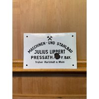Hinweisschild Schwarz Weiß Emaille Schild Maschinen Und Stahlbau Julius Lippert Karlstadt A. Main Hinweisschild Schwarz Weiß Emaille Schild Maschinen Und Stahlbau Julius Lippert Karlstadt A. Main von KSZWEI