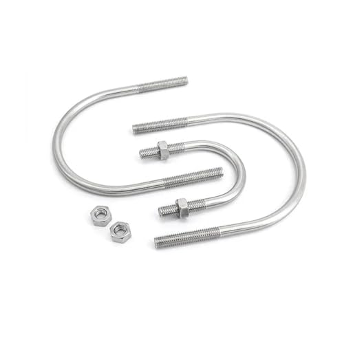 KSeSii 1/2set M6 M8 304 Edelstahl U-förmige Schnalle Bolzen U-förmige Schraube Rohrschelle U-Clip Filet U-Clip mit Prallmutter-Kombination(M6x40x85mm 2set) von KSeSii