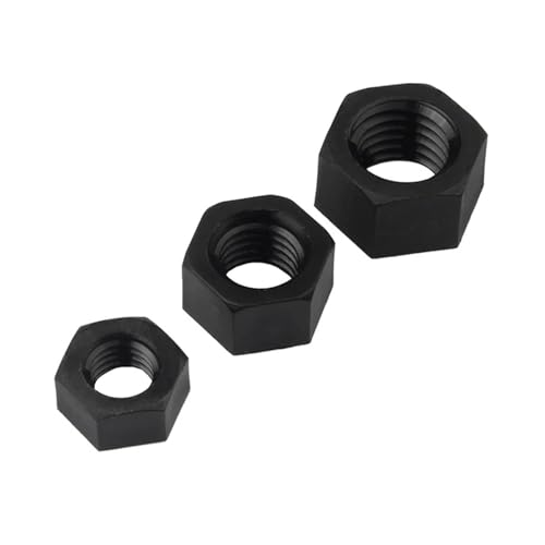 KSeSii 1-50 Stück M2~M20 Schwarz/Weiß Nylon Sechskantmutter Kunststoff Sechskantmutter Pa66 Wärmedämmung Sechskantgewinde Schraubverschluss Transparente PVC-Mutter(Black,M2 (50pcs)) von KSeSii
