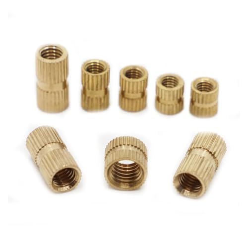 KSeSii 10/20/50 Stück Massives Kupfer Messing Spritzguss Rändelgewinde Einlegemutter Eingebetteter Mutterneinsatz Double Pass M4 M5 M6(M4x4x5 50pcs) von KSeSii