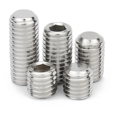 KSeSii 10–50 Stück M1,6 M2 M2,5 M3 M4 M5 M6 M8 M10 M12 M14M16 DIN913 Edelstahl Innensechskant Flachkopfschraube Gewindestift(3mm,50pcs M5) von KSeSii