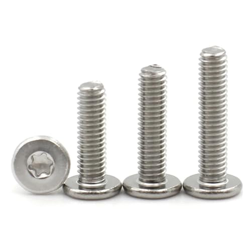 KSeSii 10 Stück M1,6 M2 M2,5 M3 M4 M5 M6 M8 cm 304 Edelstahl sechslappige ultradünne superflache Waferkopfschraube L = 3–12 mm(5mm,M2 (10pcs)) von KSeSii