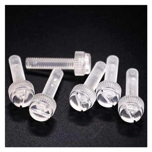 KSeSii 10 Stück M3 M4 M5 M6 M8 Acryl klar transparent Kunststoff Rändel Schlitzkopf einstellen werkzeuglose Rändelschraube handfest Rändelschraube anziehen(12mm,M4) von KSeSii
