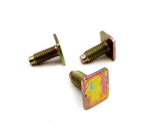 KSeSii 10 Stück M6 x 15 mm T-Bolzen, T-Typ-Schraube, quadratische Flachkopfschrauben, Stehbolzen, 12 mm x 12 mm Kopfgröße von KSeSii