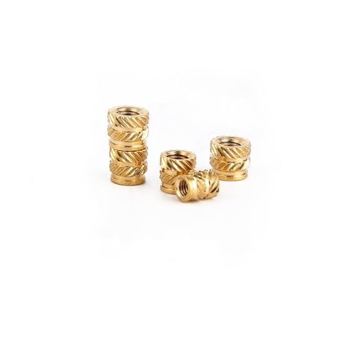 KSeSii 100 STÜCKE Heat Set Einlegemuttern Einbettungsteile Innengewinde Messing Rändeleinsätze Mutter Eingepresst in Löcher for 3D-Druck M2 M3(M2 x D4.0 x L4.0) von KSeSii