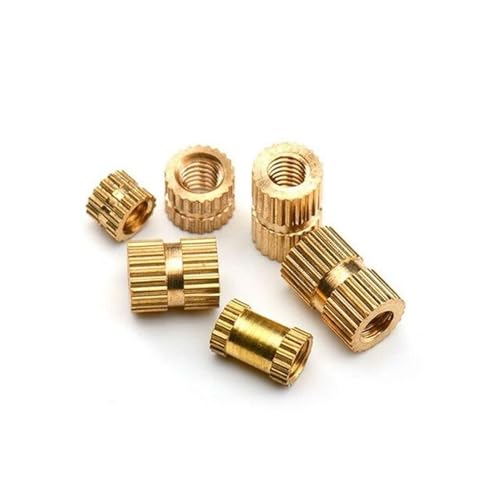 KSeSii 100 Stück / 50 Stück / 20 Stück M2 M2.5 M3 M4 M5 M6 M8 Spritzguss-Messing-Einsatzmuttern aus Messing (ength 5 mm, M5 50 Stk.) von KSeSii