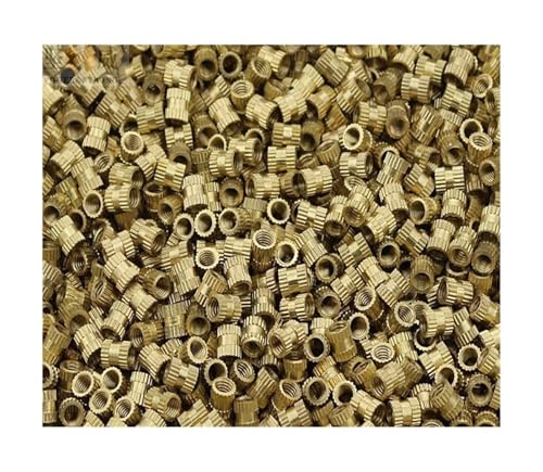 KSeSii 100 Stück M2 M2.5 M3 Kupfereinsätze Messing Double Pass Rändelmutter Eingebetteter Verschluss(M2.5X3X3.5mm) von KSeSii
