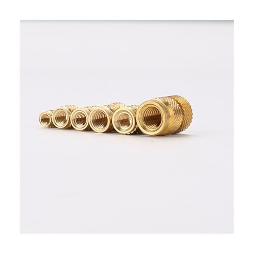 KSeSii 100 Stück M2 Messing Heat Set Einlegemutter Innengewinde Messing Rändeleinsätze Muttern Einbettungsteile Presspassung in Löcher for den 3D-Druck(L5.0 (100pcs),M2 X D4.0) von KSeSii