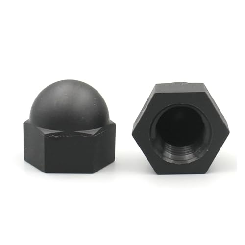 KSeSii 2–50 Stück M3 M4 M5 M6 M8 M10 M12 M14 M16 M18 M20 Schwarz-weiße Eichelkappenmuttern aus Kunststoff und Nylon, Sechskantmuttern for die Isolierung(Black,M18 (2pcs)) von KSeSii