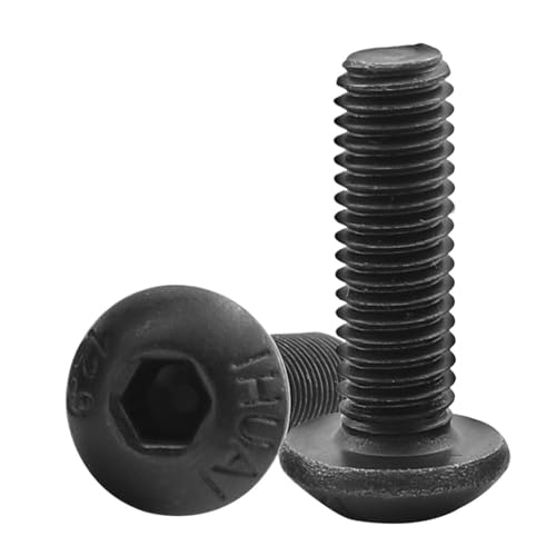 KSeSii 2–50 Stück Schraubenbolzen, 12,9 Kohlenstoffstahl, M2, M2,5, M3, M4, M5, M6, M8, Innensechskant-Knopfkopfschraube for Motorrad(4mm,M2 50pcs) von KSeSii