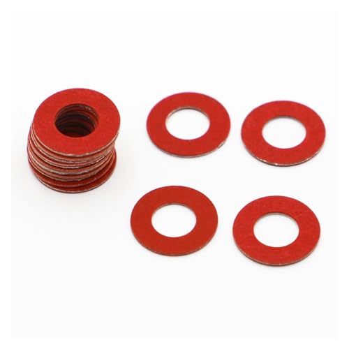 KSeSii 20–100 Stück M2 M2,5 M3 M4 M5 M6 M8 M10 M12 M16 roter Stahl, Papierfaser, isolierende Unterlegscheibe, Isolierung, glatter Dichtungsring, Meson-Abstandshalter(100pcs M5x10x1mm) von KSeSii